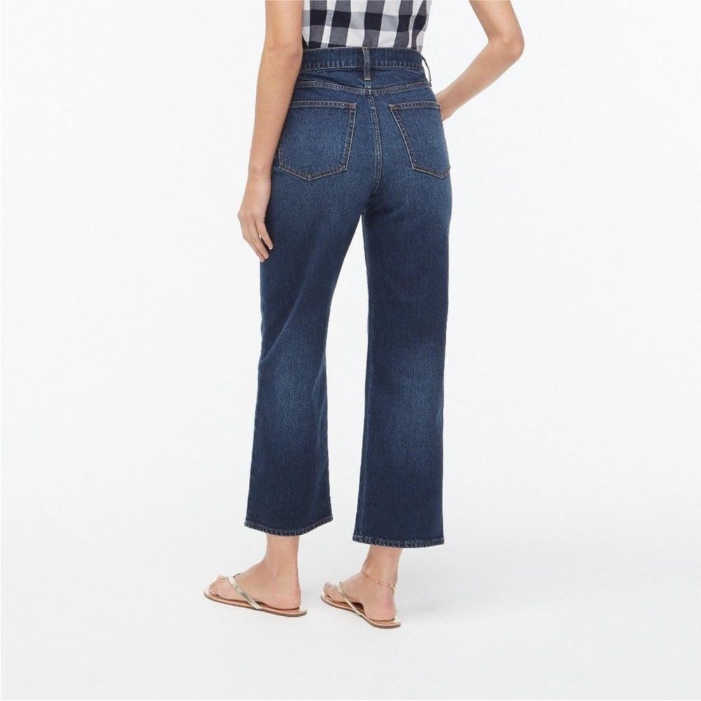 J Crew Factory high rise slim wide leg 28 dark denim
